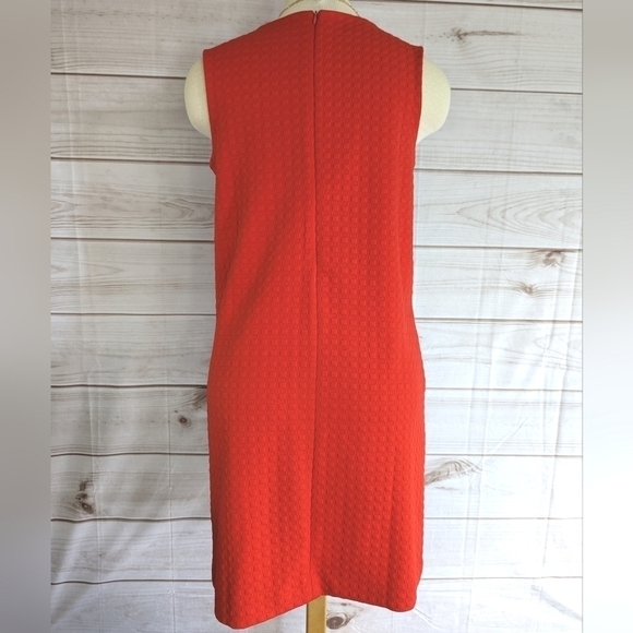 Cynthia Rowley Checkered Shift Dress with Beaded Chain Collar in Sienna Sz Small - Picture 3 of 10